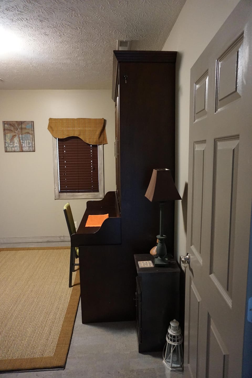 Side view of desk
