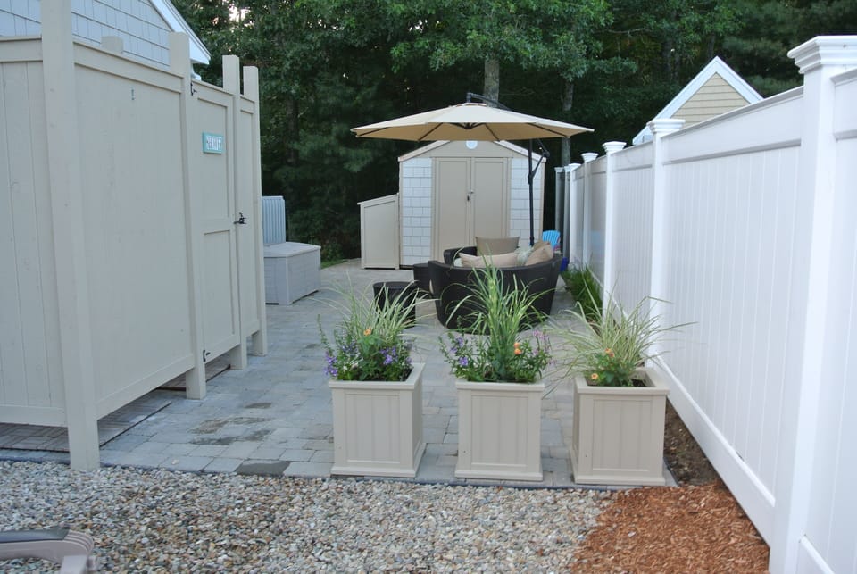 Outdoor Shower and Patio Area
