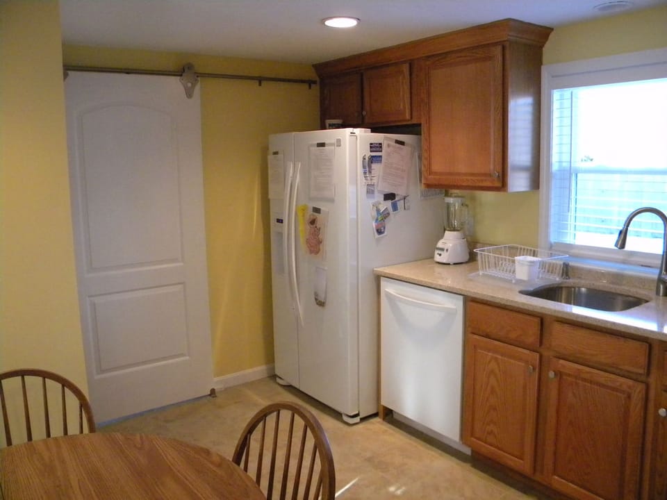 Kitchen, New Countertop & Door to Sunroom, New Dishwasher