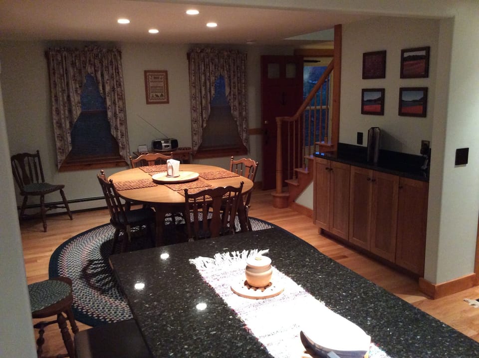 Kitchen Island open to the Dining Area