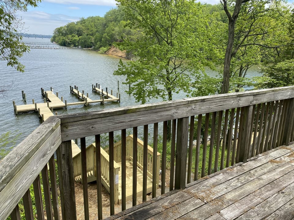 VIEW OF PIER AND SEVERN RIVER FROM DECK