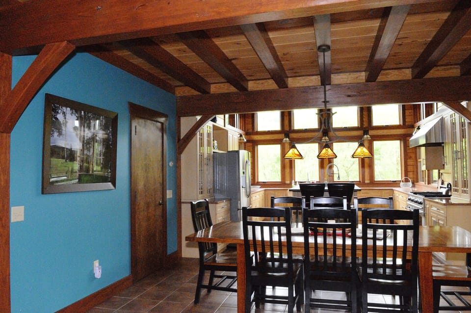 Authentic post and beam detailing throughout the home 