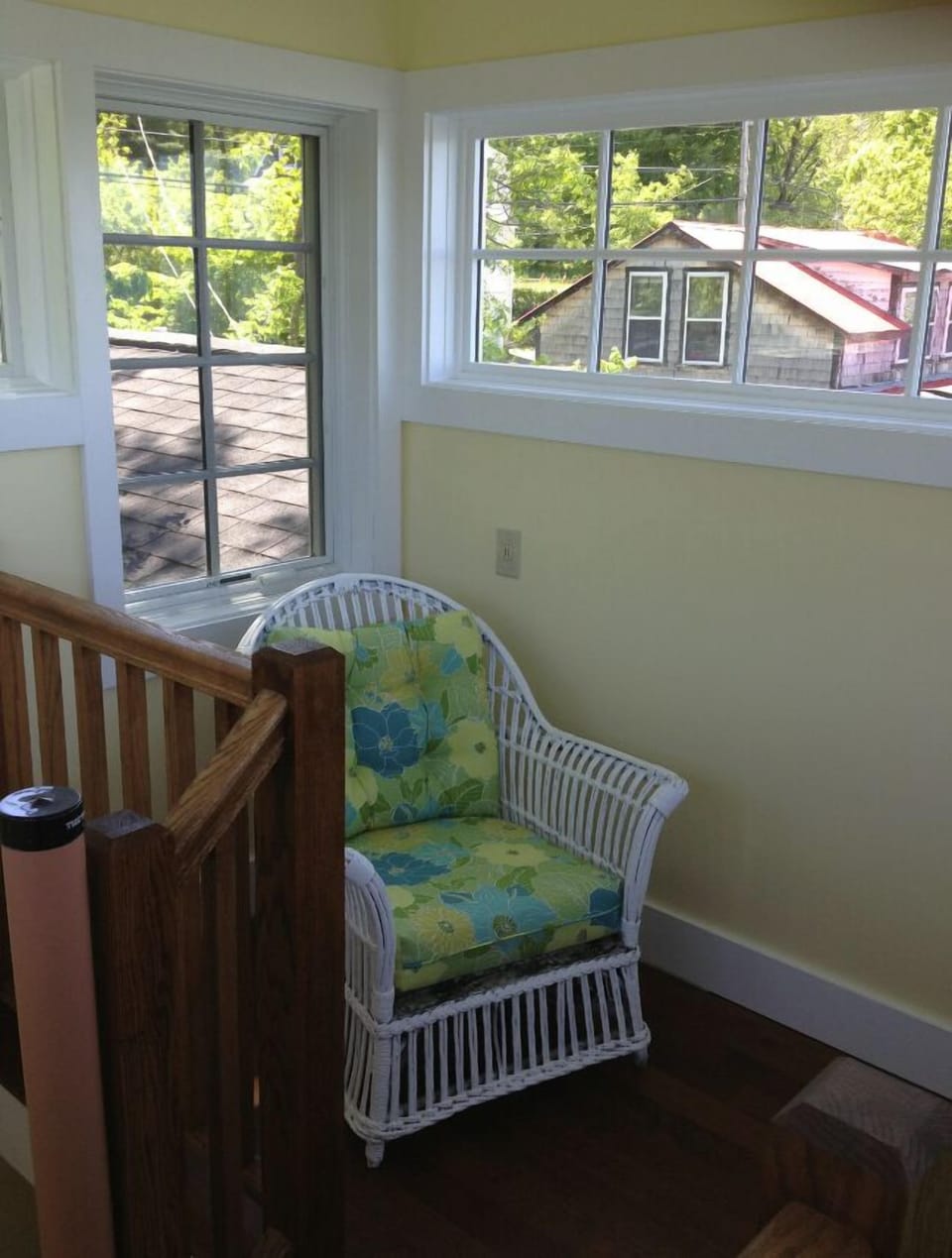 View of the cupola sitting area from the top of the spiral staircase.