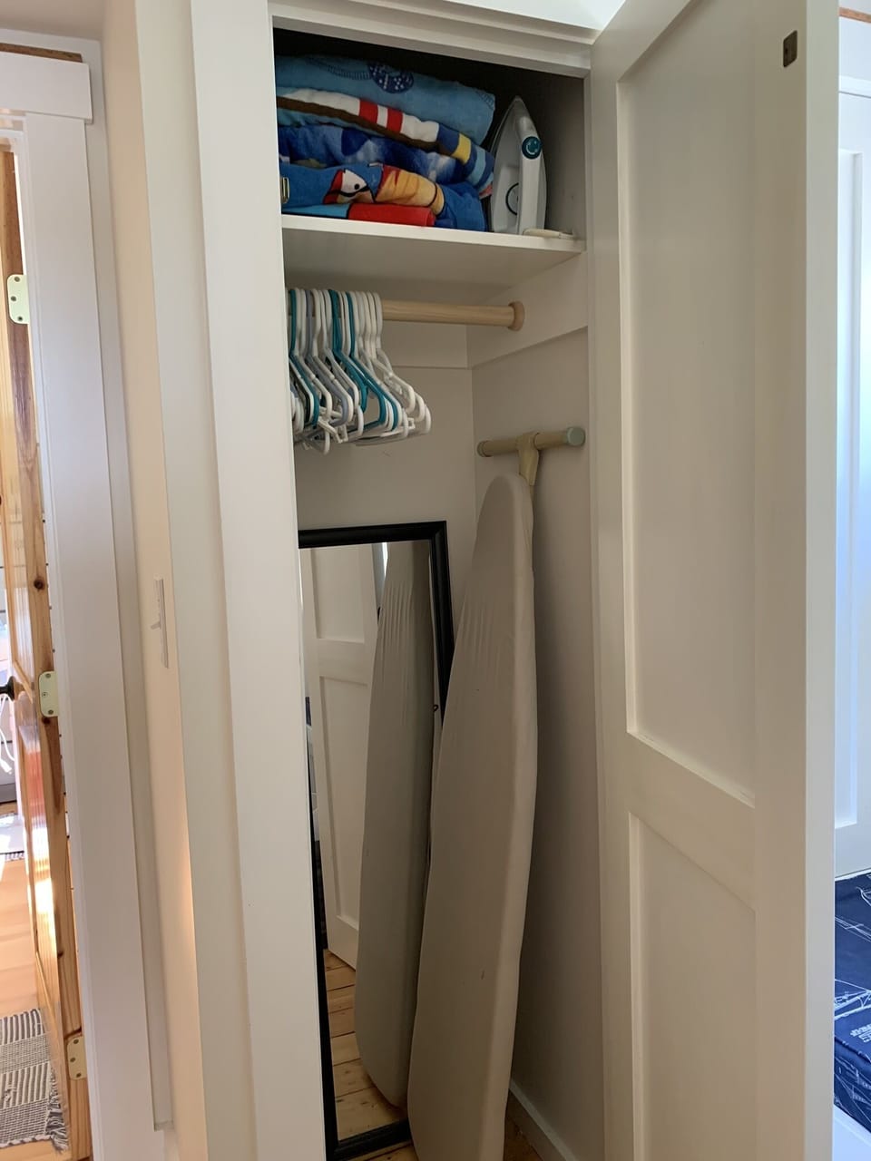 Hanging closet in hallway