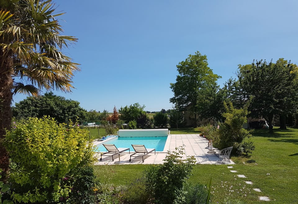 Pool in garden.