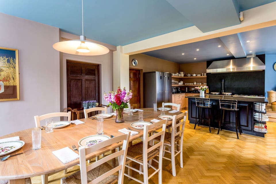 Kitchen dining table which seats 12