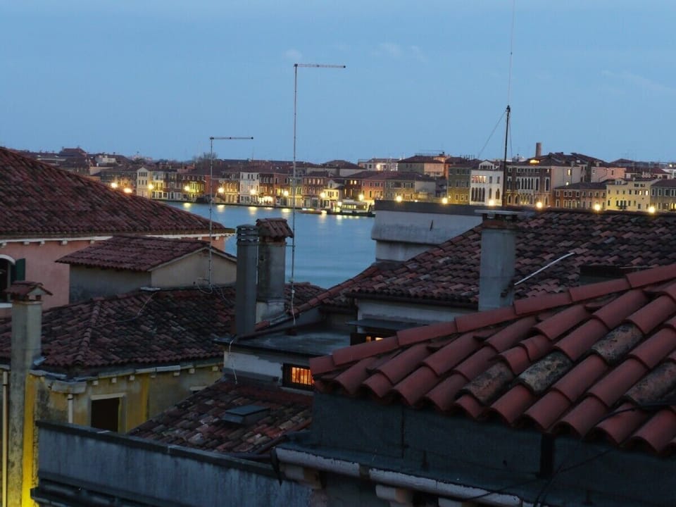 Evening view from roof terrace towards Giudecca