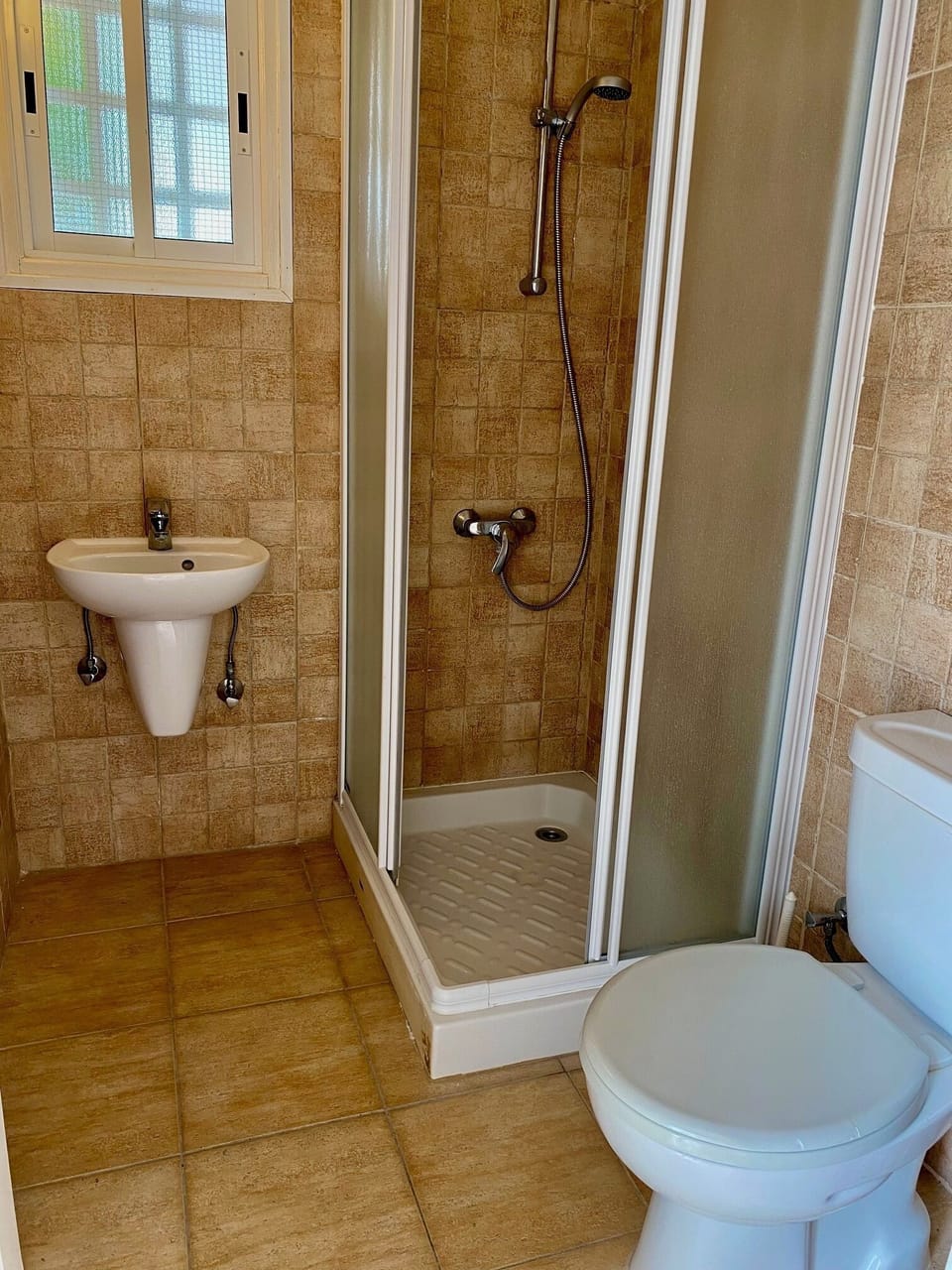 Bathroom no 4 - pool shower room with loo and sink