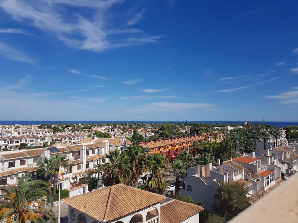Magnificent panoramic views over the rooftops towards the Mediterranean Sea