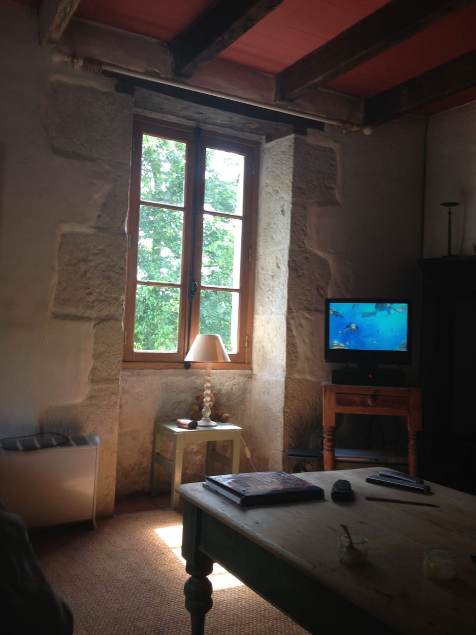 The sitting room with open fire