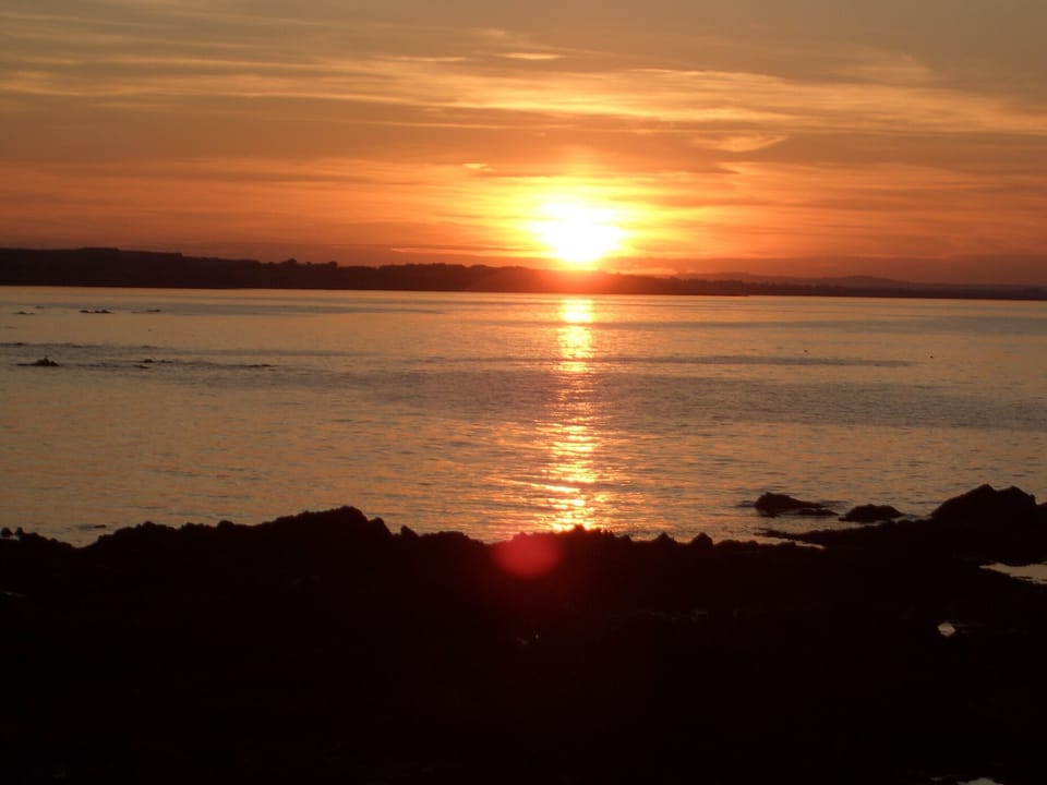 view of sunset from apartment.