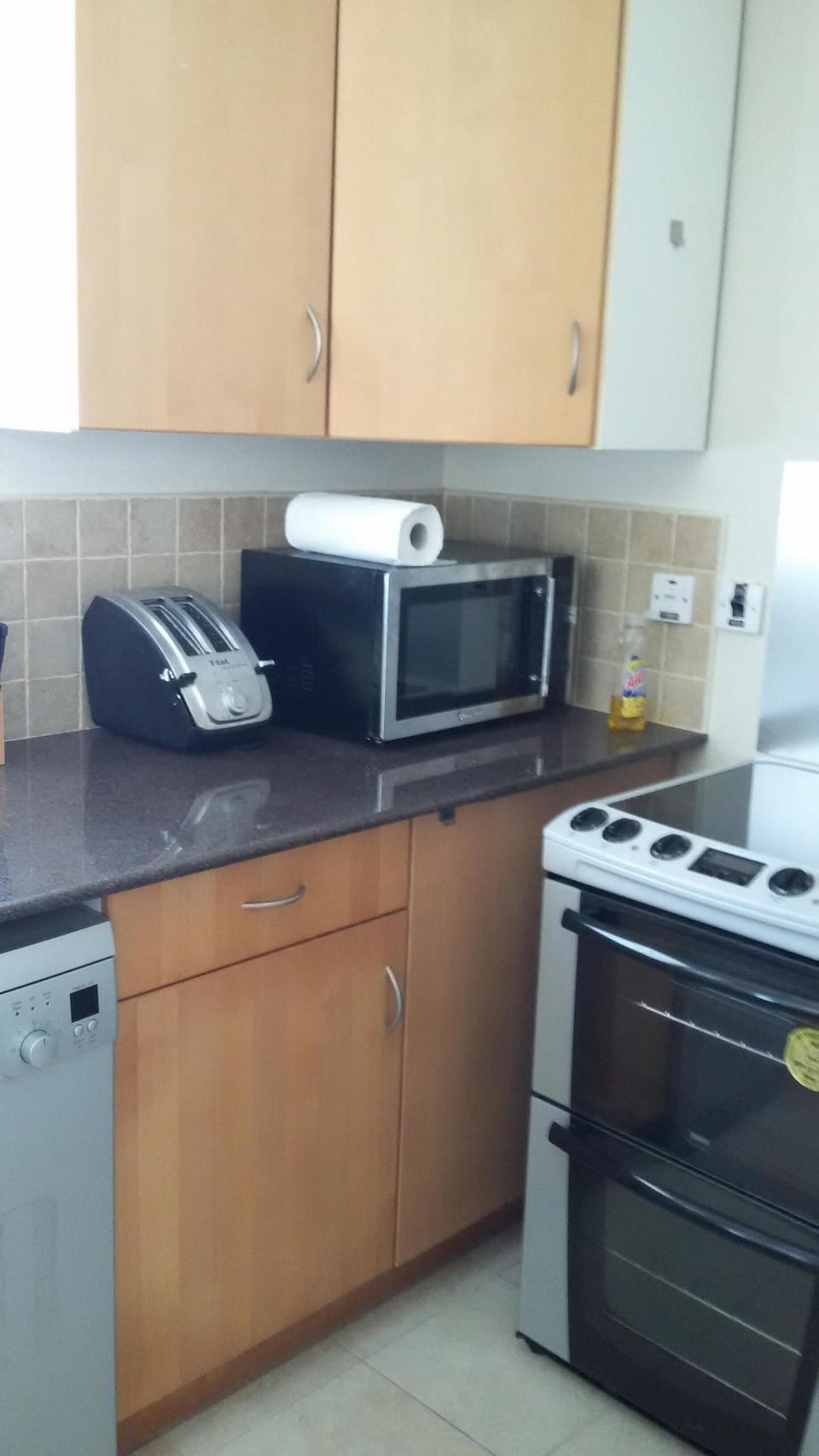 microwave, stove, oven, toaster and dishwasher