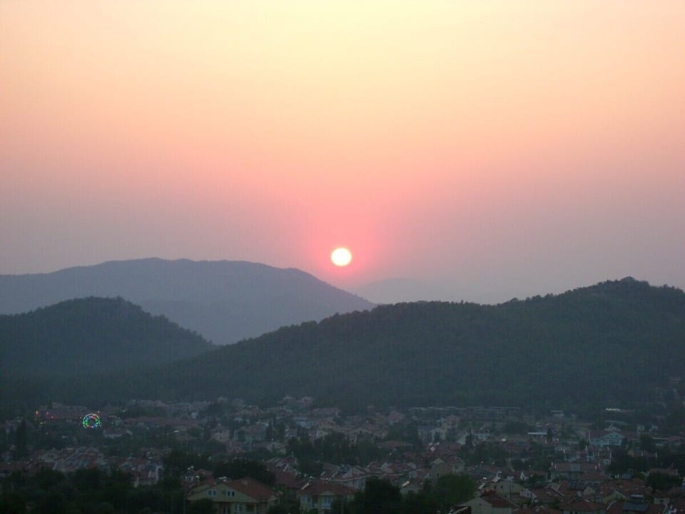 Sunset over Hisarinou, from 2nd floor balcony