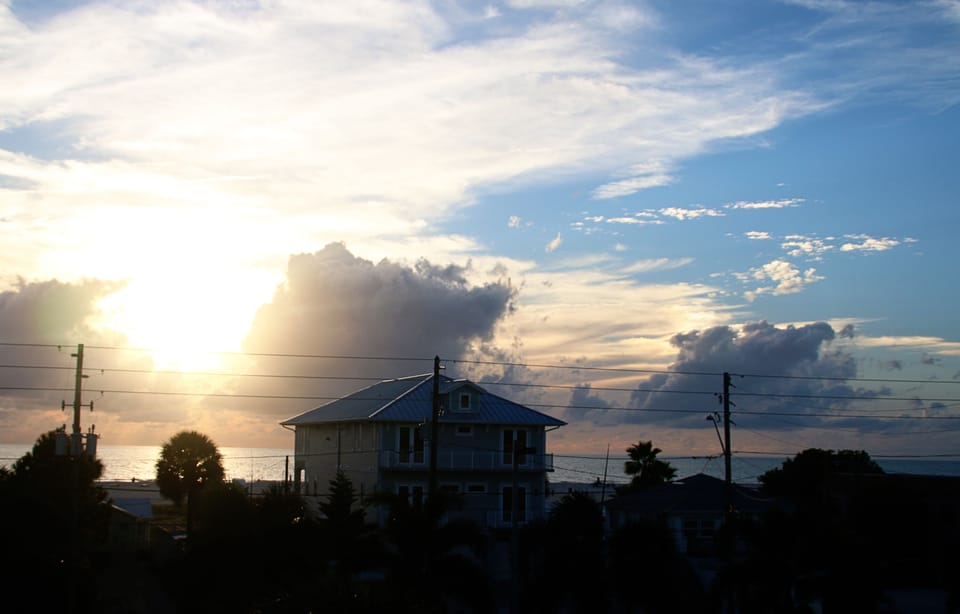 Early sunset from large balcony.