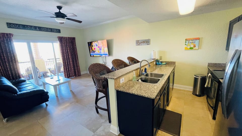 Kitchen & Living room.