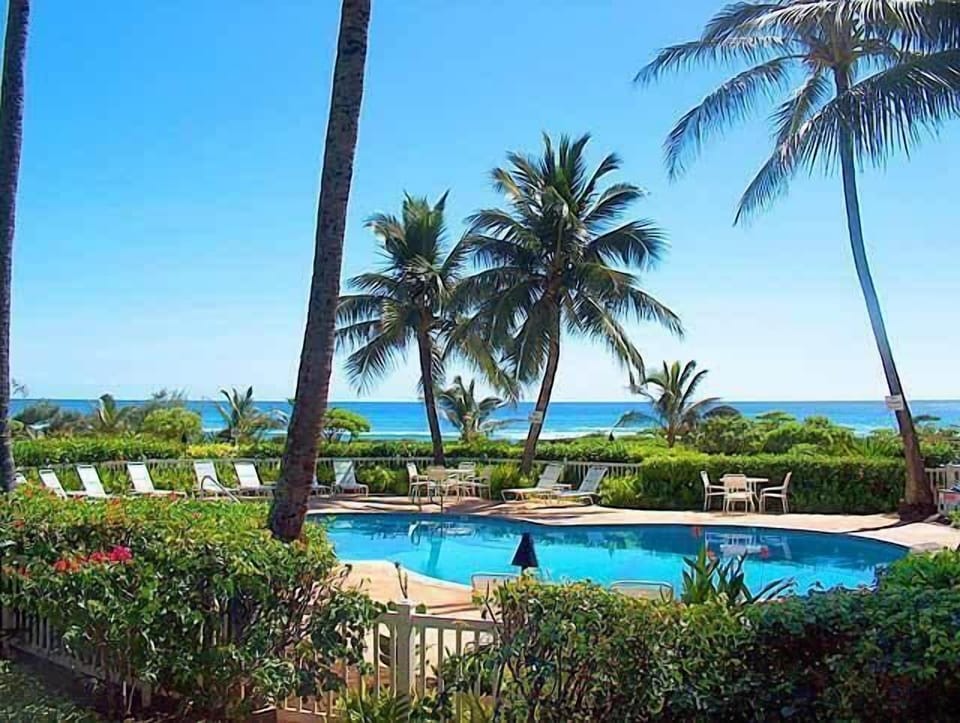 Pool just steps from the beach.  Relax in the sun or jump in the surf.