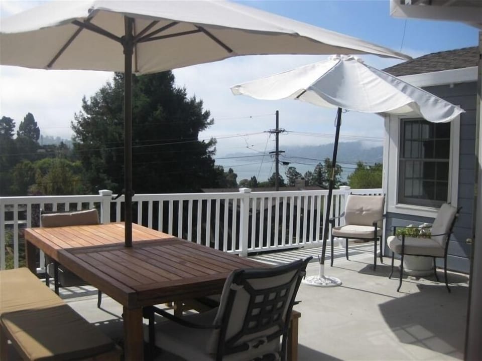 Front balcony with bay view