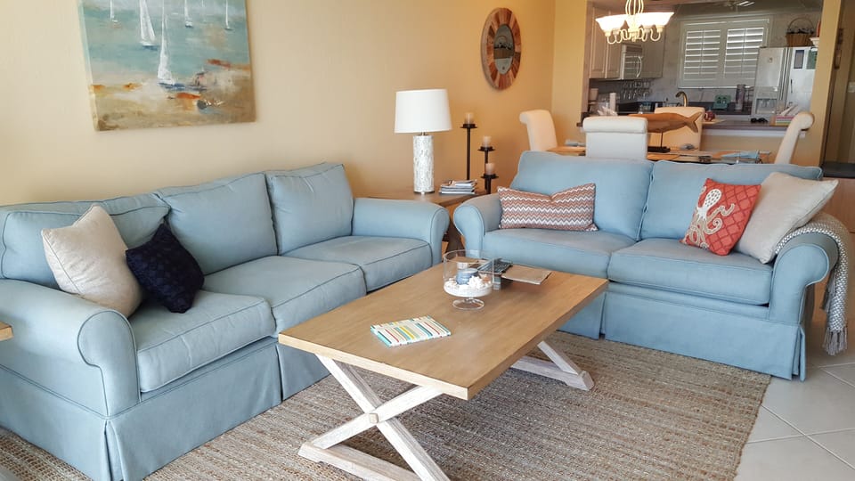 Living room includes sleep sofa