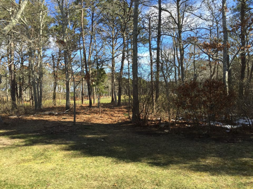 Private area outside of sliding doors