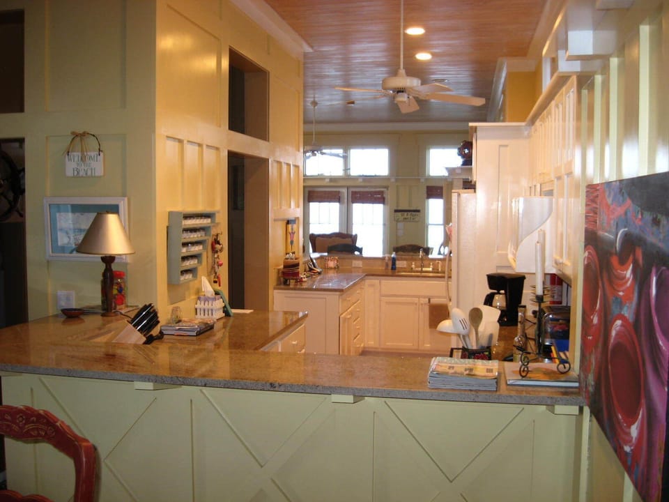 View thru kitchen to family room &  ocean from dining room
