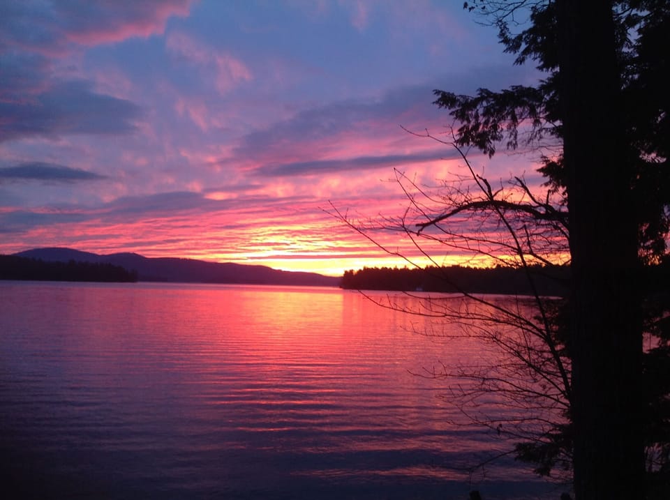 Sunset as seen from porch.