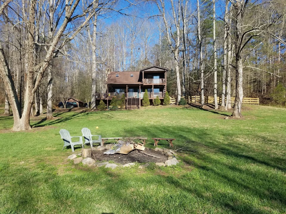 large fire pit that is perfect for family gatherings and s'mores!