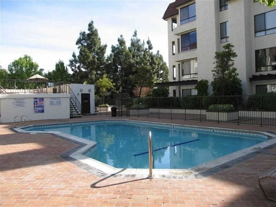 One of two community pools