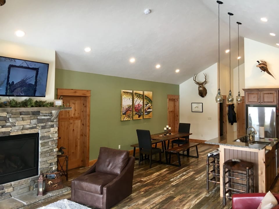 A look toward the dining room with our spacious (and beautiful dining table).
