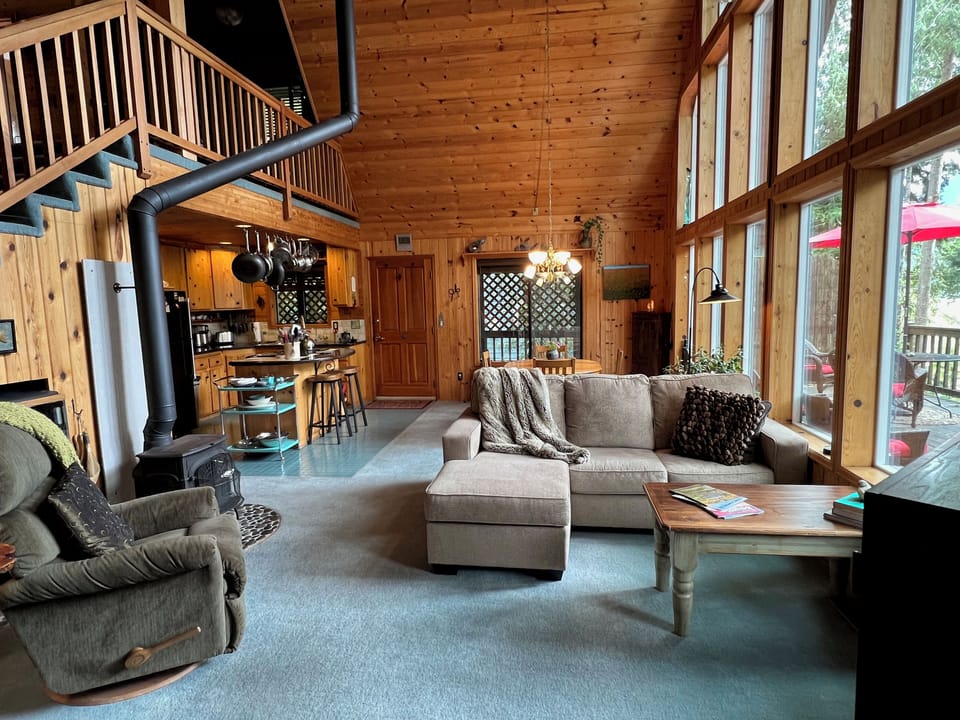 Taken from sliding glass door opposite front door. 