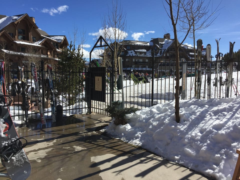 Gate from ski lockers to Independence Chair