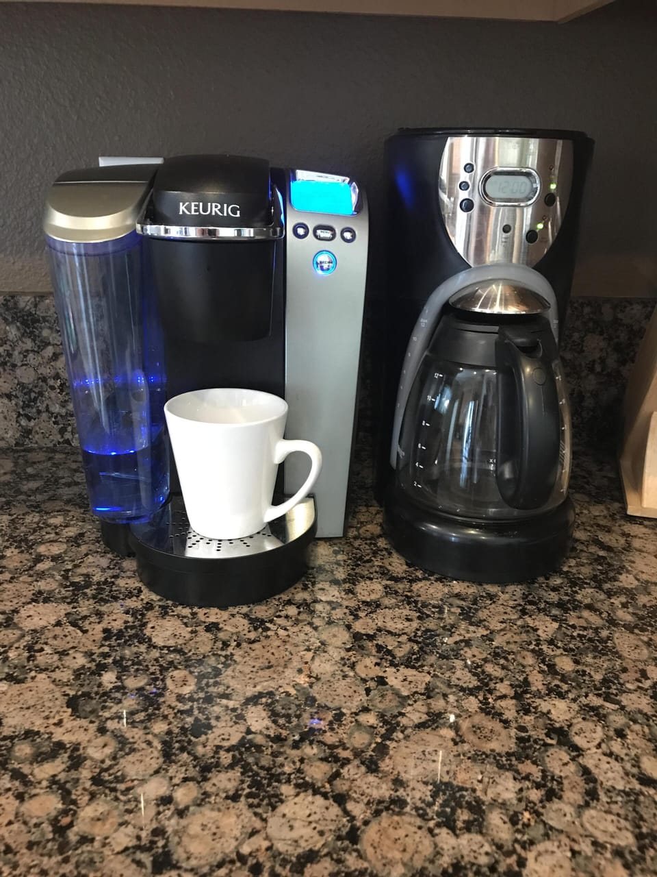 Coffee!  Whether your preference is by the pot or K-cup.