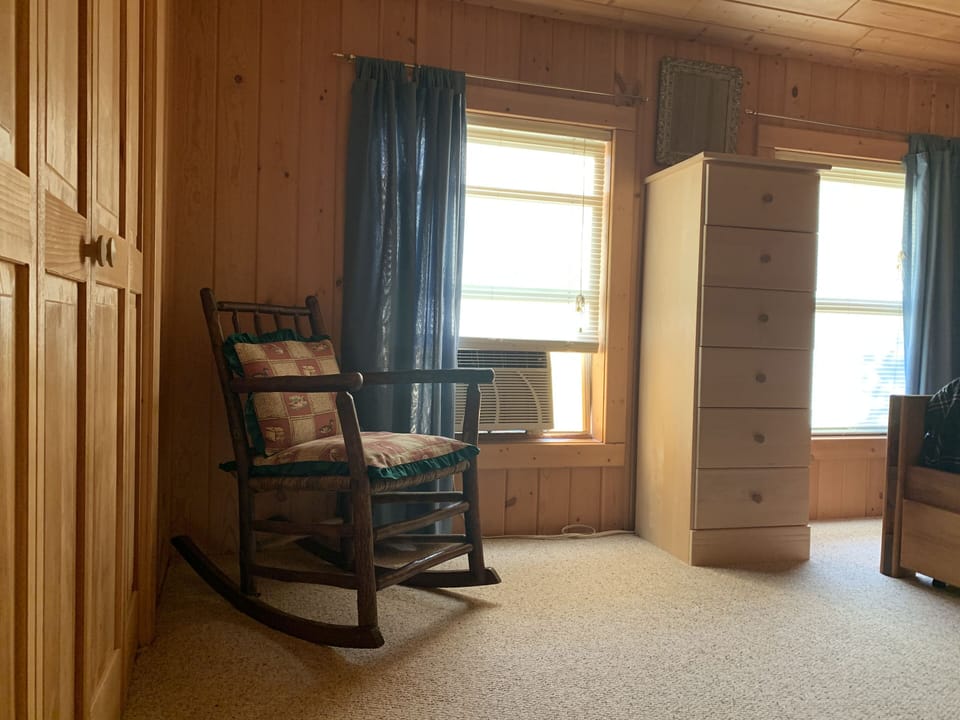 Tranquil views of the woods and the front of the property from bunk room