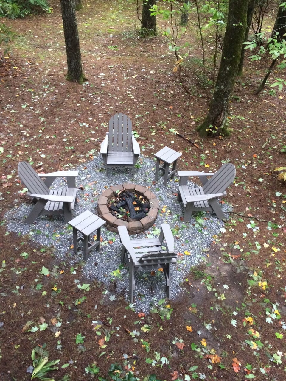 Fire pit outside can be found outside basement door