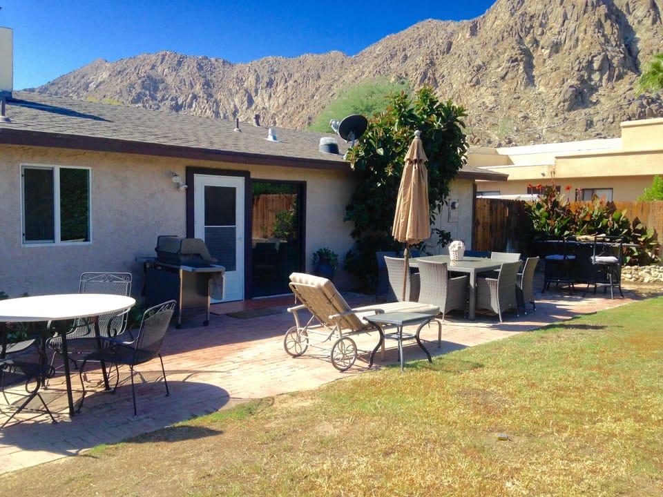 Patio- gas weber grill
plenty of seating 

with a mountain view 