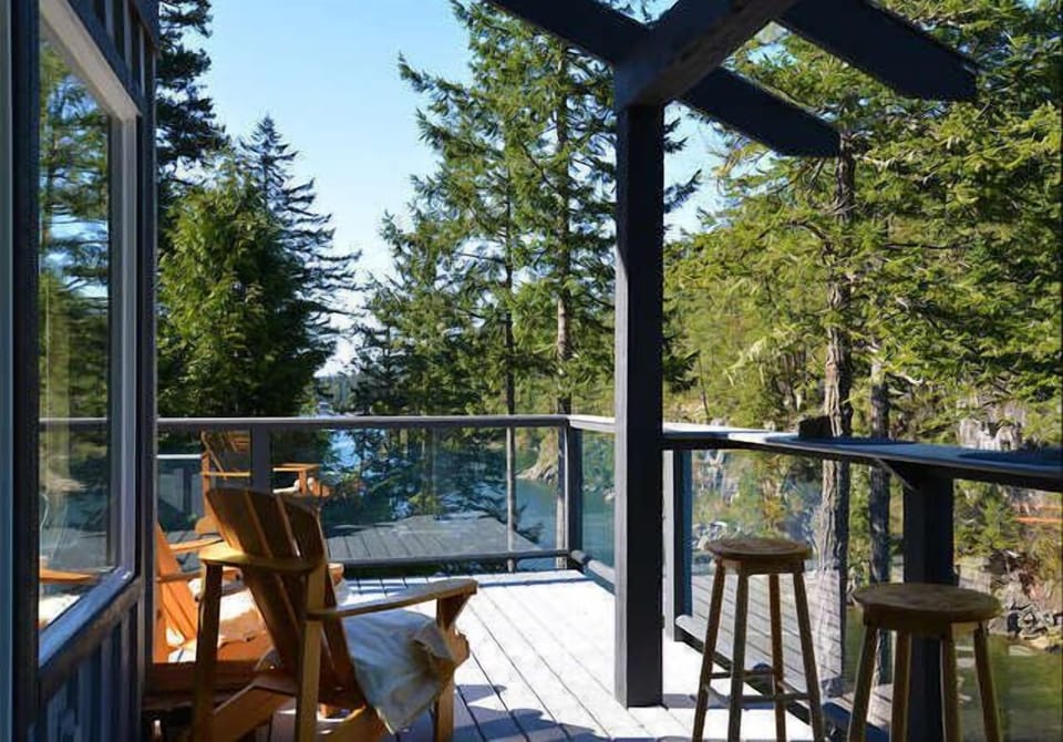 Enjoy the views from the covered section of the deck in all weather