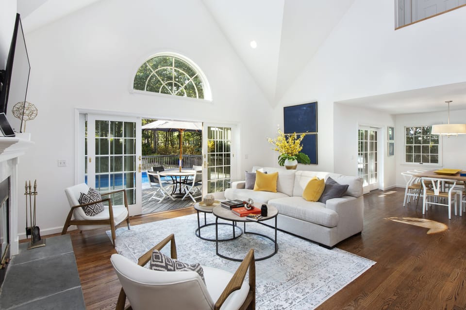 Open Living Room & Dining Area