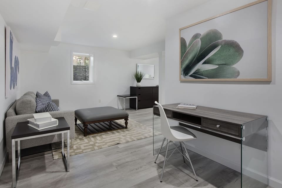 Living area & office lower level 
