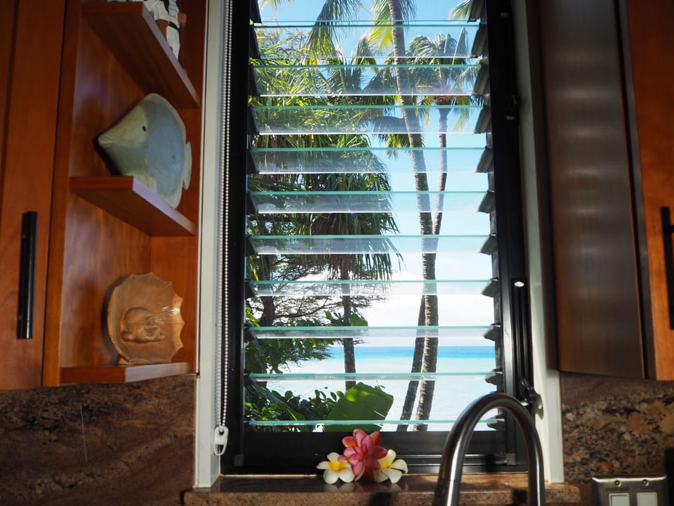 Even the kitchen sink has an ocean view. Makes kitchen duty a pleasure.