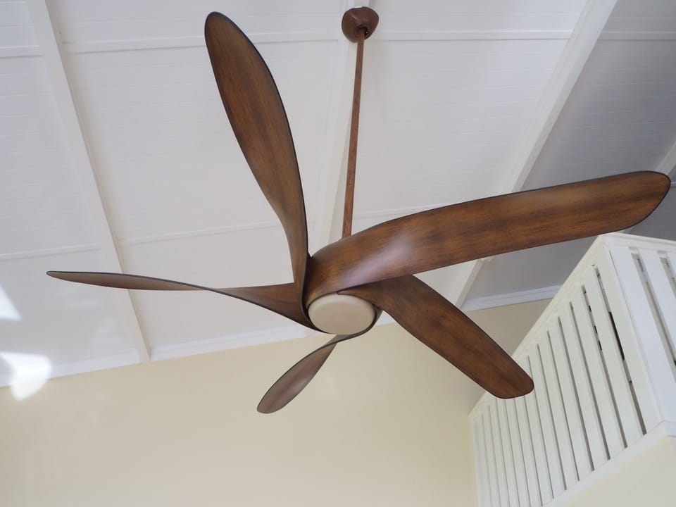 State-of-the-art Ceiling Fan in Living Room for indoor tropical breezes.