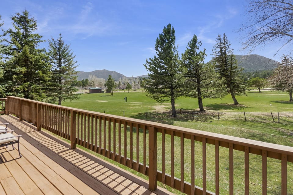 Deck facing 9 hole golf course