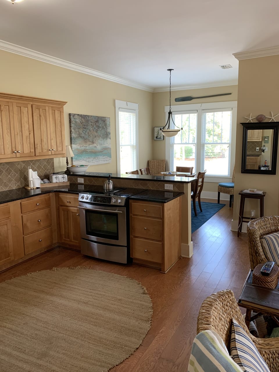 Kitchen Bar and Dining Table with Six Chairs