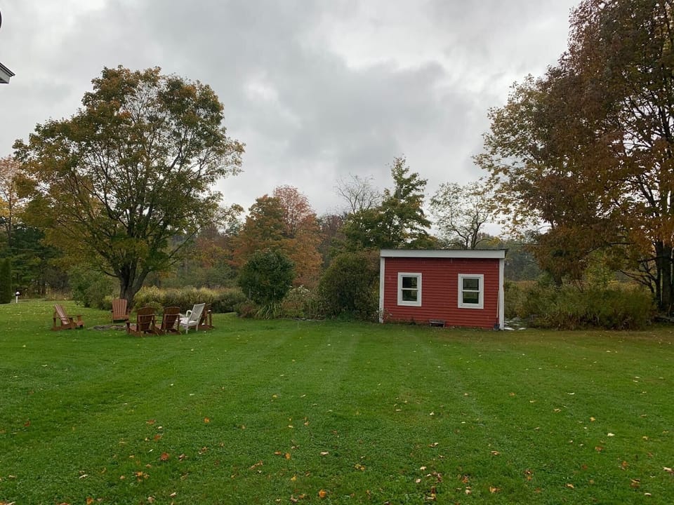 The shed with two beds.  No plumbing, just electric.