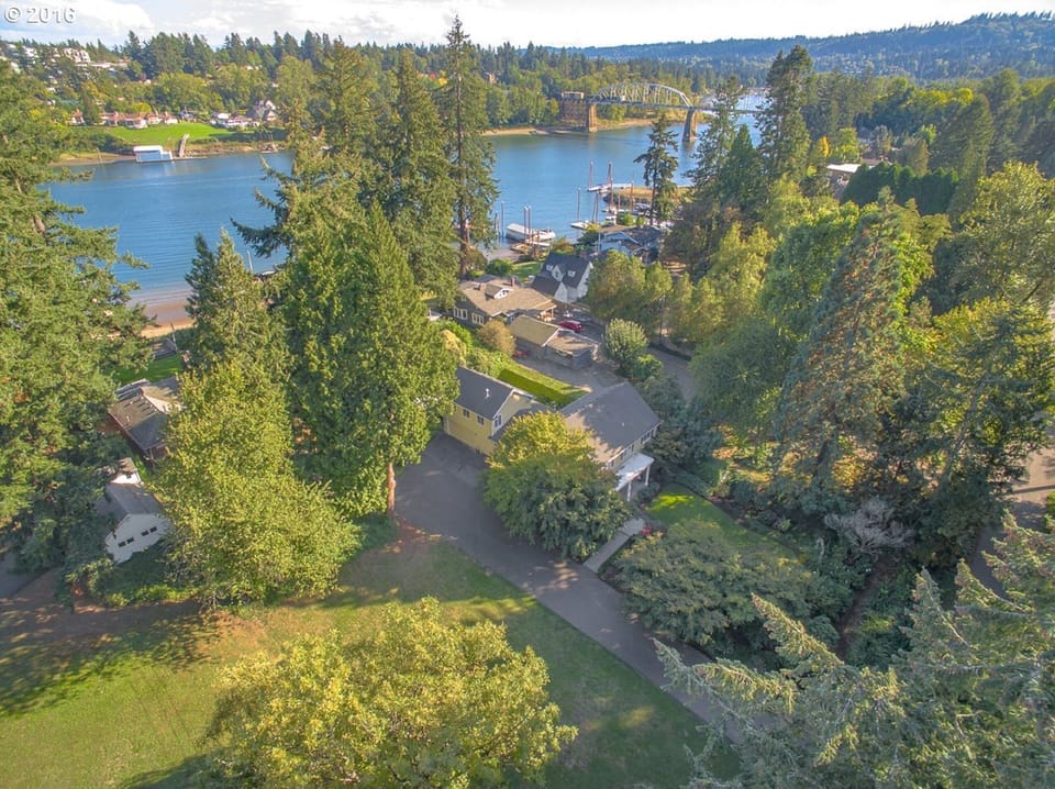 Aerial view of our home/neighborhood - near the Willamette River!