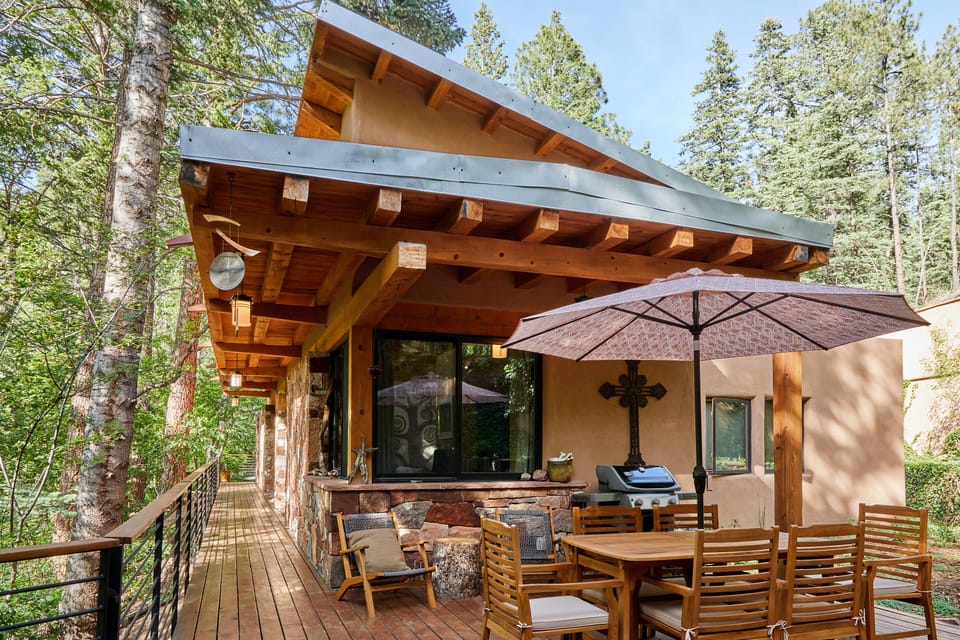 Modern cabin inside the national forest