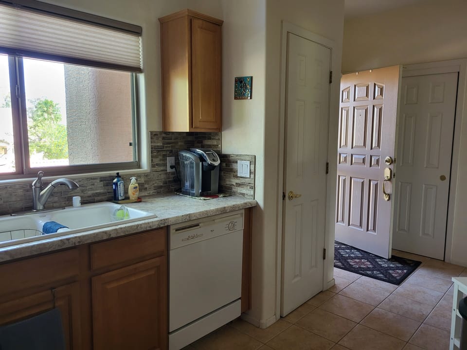 Kitchen showing the main entrance