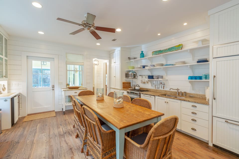 Open shelves in kitchen making easy to find what you need!