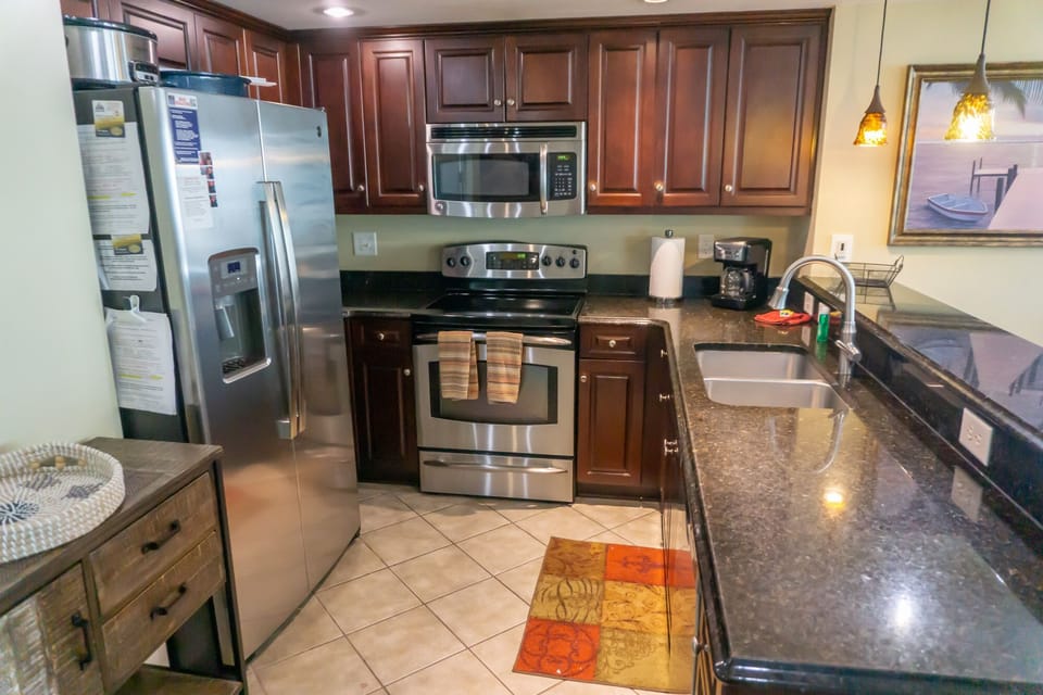 kitchen with new fridge