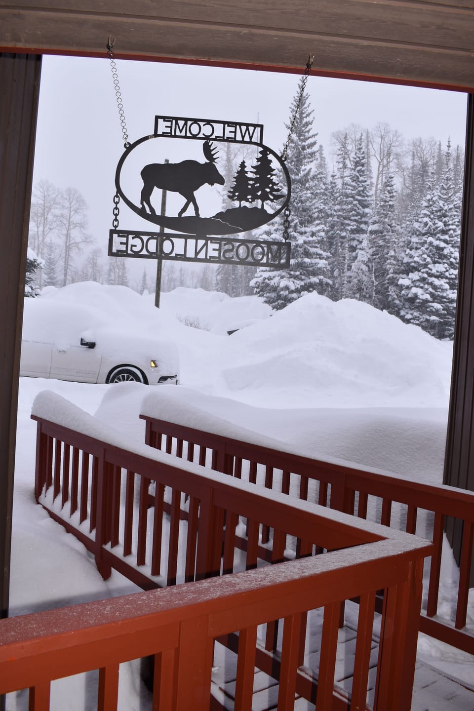 Front walk to sled area and parking.  Did I mention chains/4wd-Storms come quick