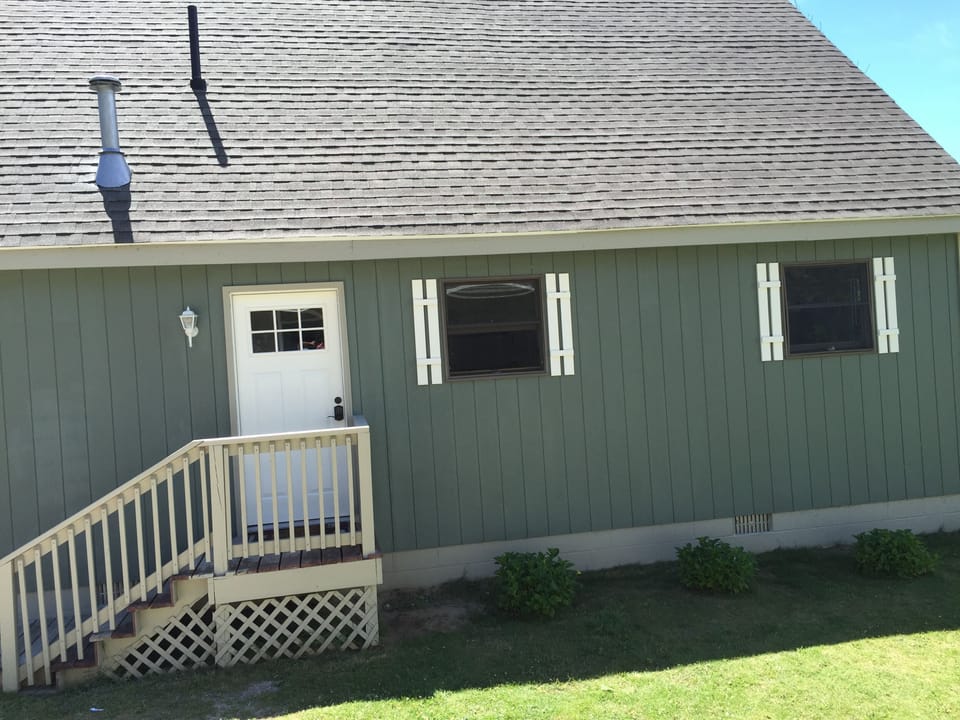 main entry side of cottage