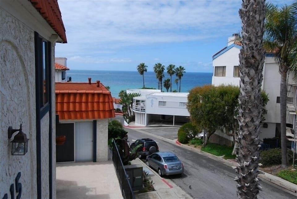 Street view - to the left, walk pass 2 buildings, the pier is across the street